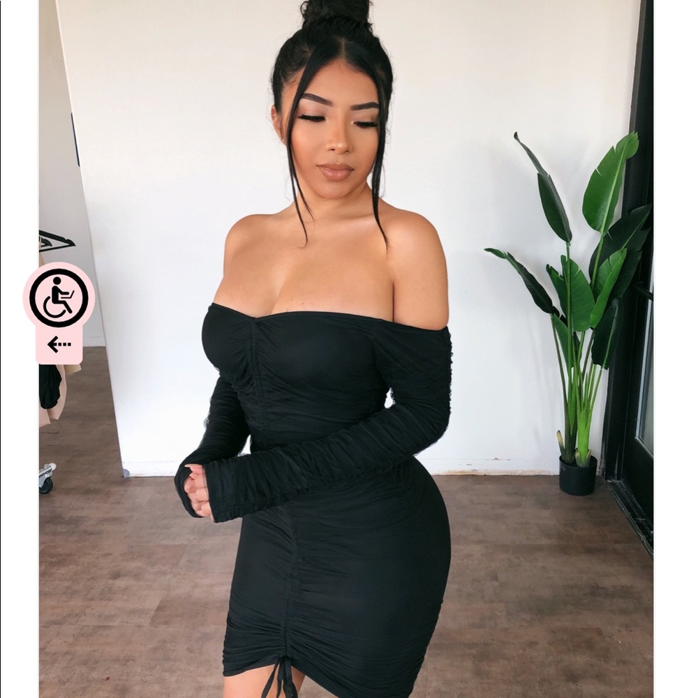 ELSY BLACK MESH DRESS